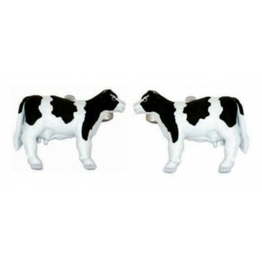 Rhodium Plated Cow Cufflinks