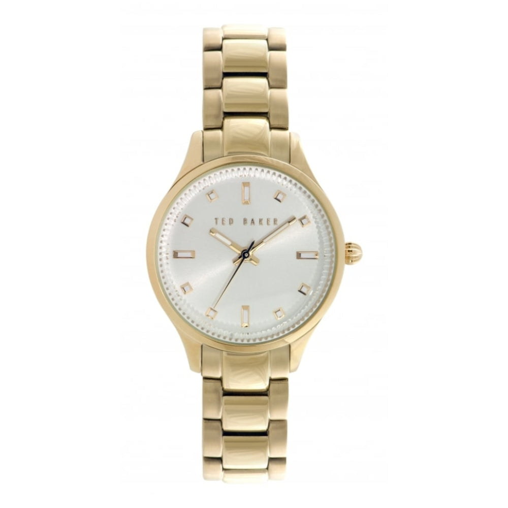 Gold Plated White Dial Bracelet Watch