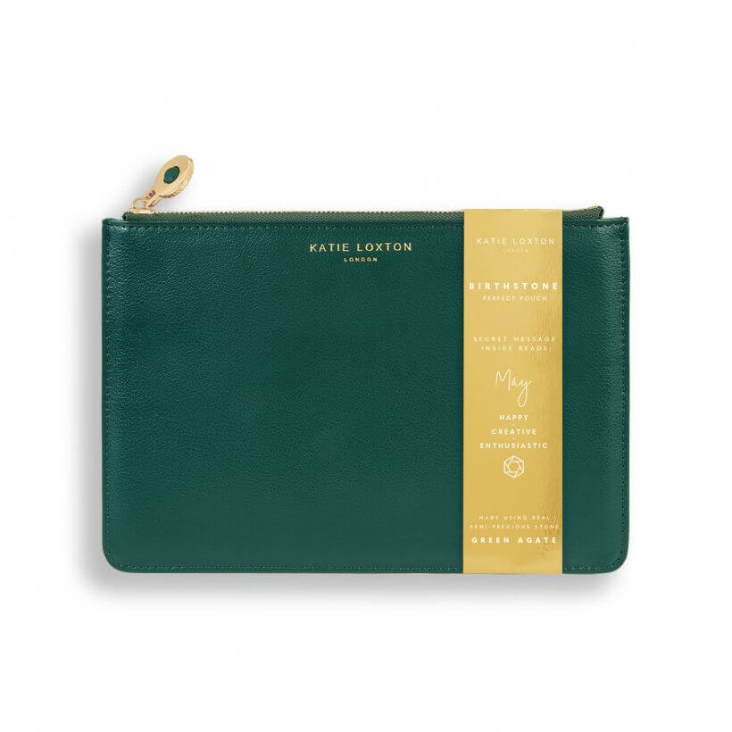 Birthstone Perfect Pouch | May | Green Agate | Dark Green