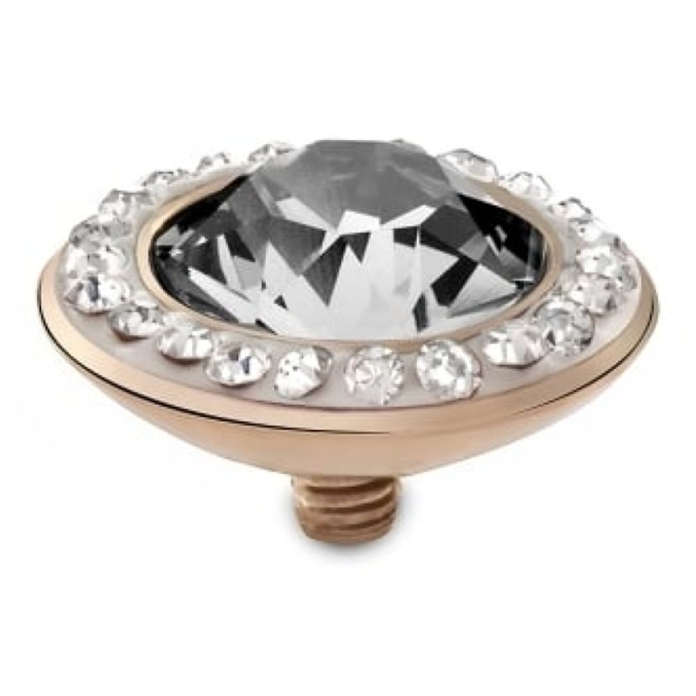 Famosa Rose Gold 13mm Tondo Deluxe Ring Top Crystal