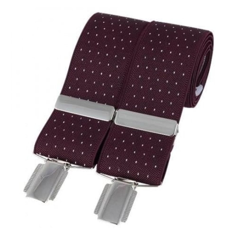 Burgundy Pin Dot 35mm Braces