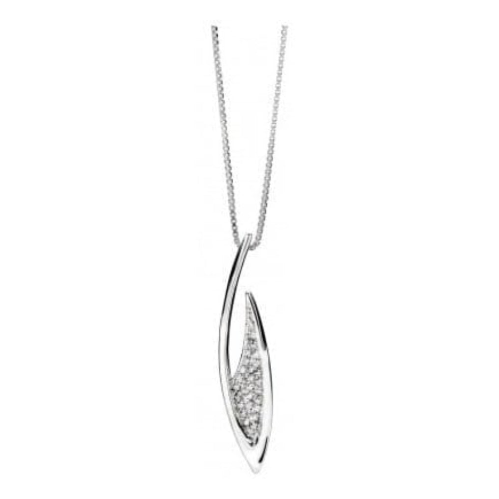 Ladies Sterling Silver And Cubic Zirconia Dynamics Pendant Necklace