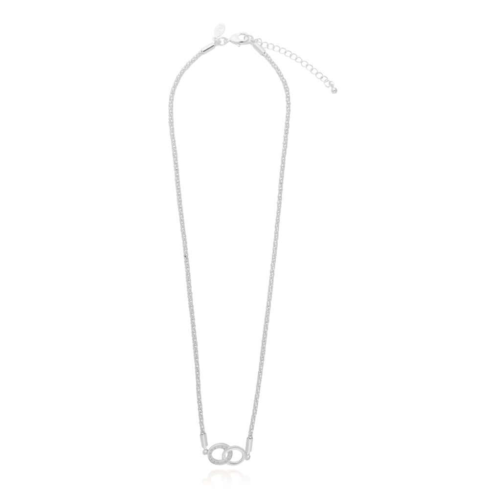 Halo Silver Interlocking Hoops Necklace