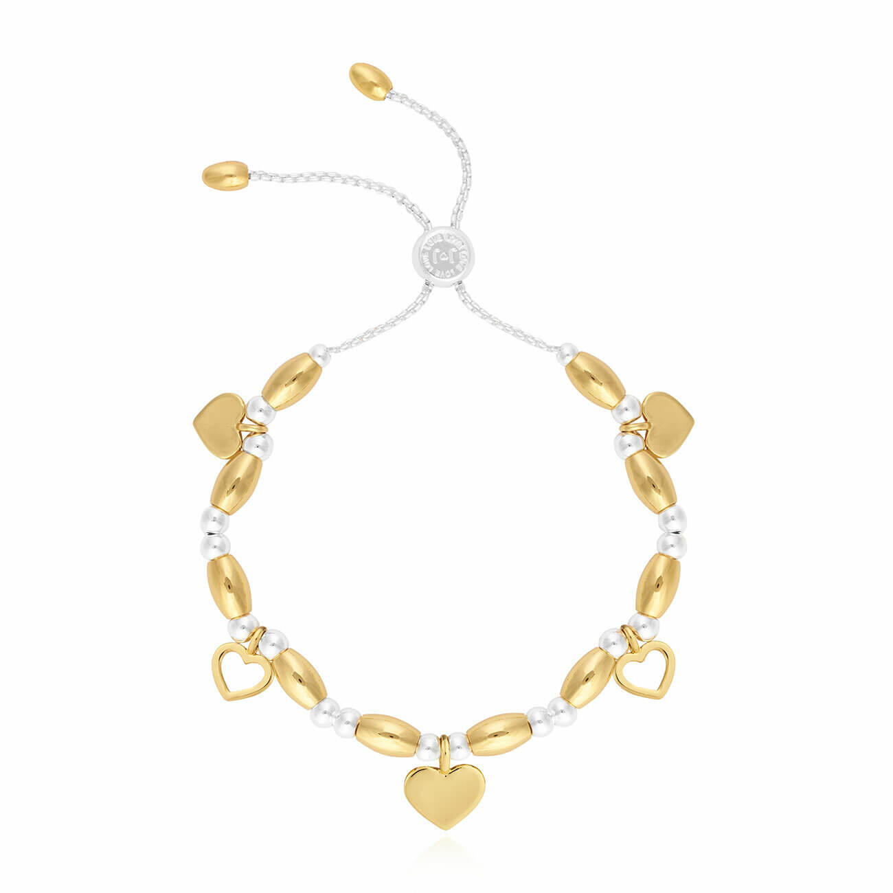 Bracelet Bar Hearts Gold Adjustable Bracelet