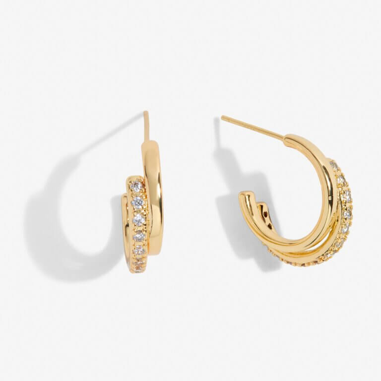 Statement Studs | Gold | Crystal | Hoop Earrings