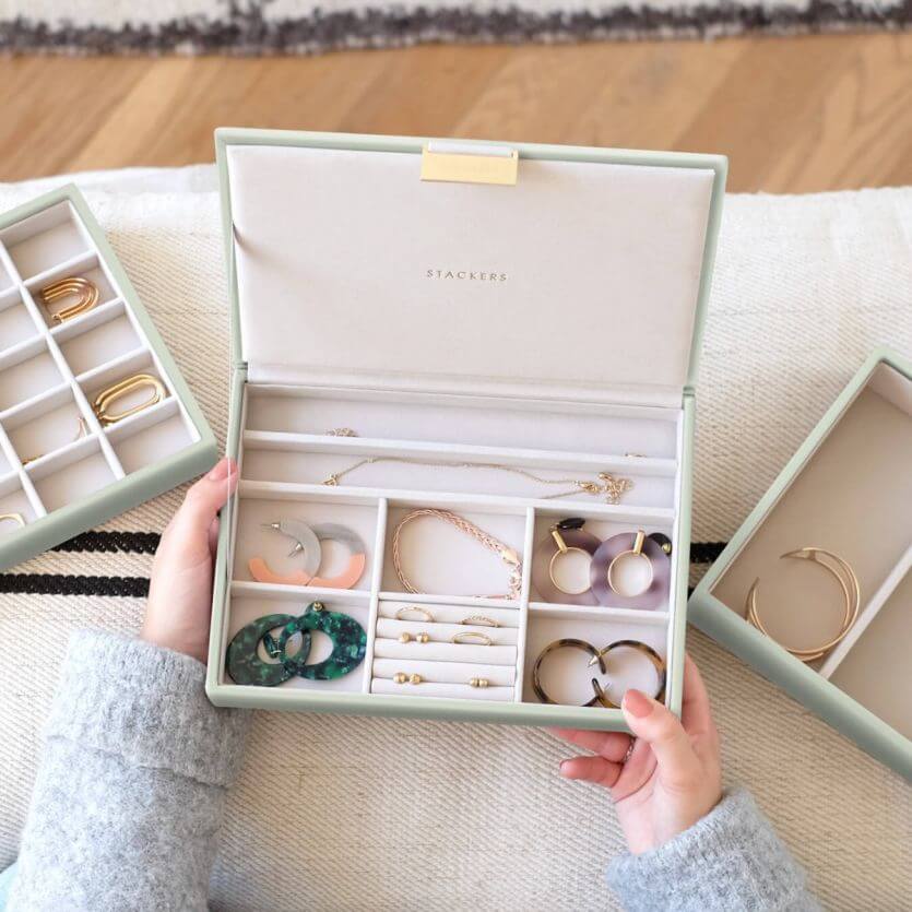 Sage Green Classic Jewellery Box Set of 3