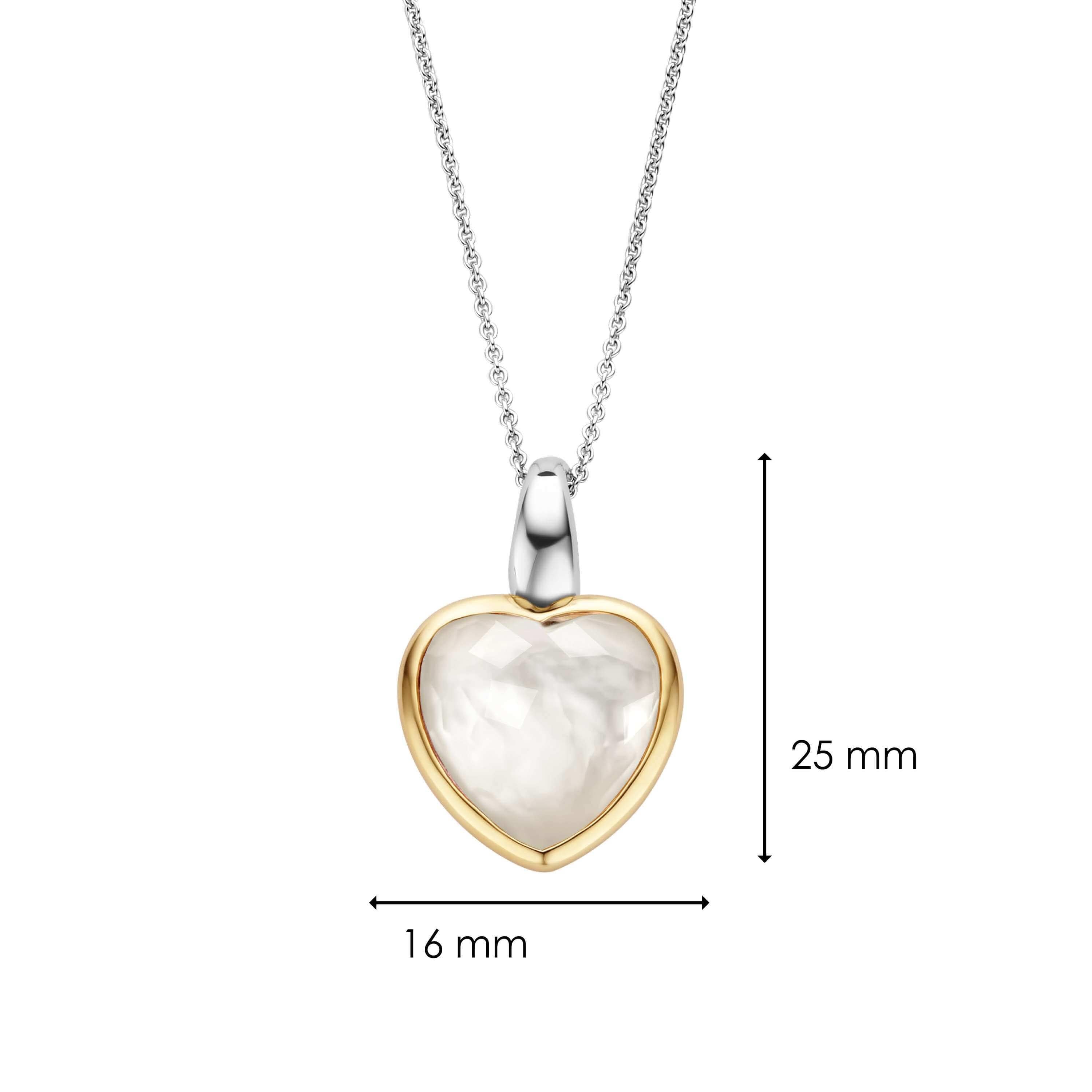 White Pearl Heart Pendant & Silver Chain Necklace