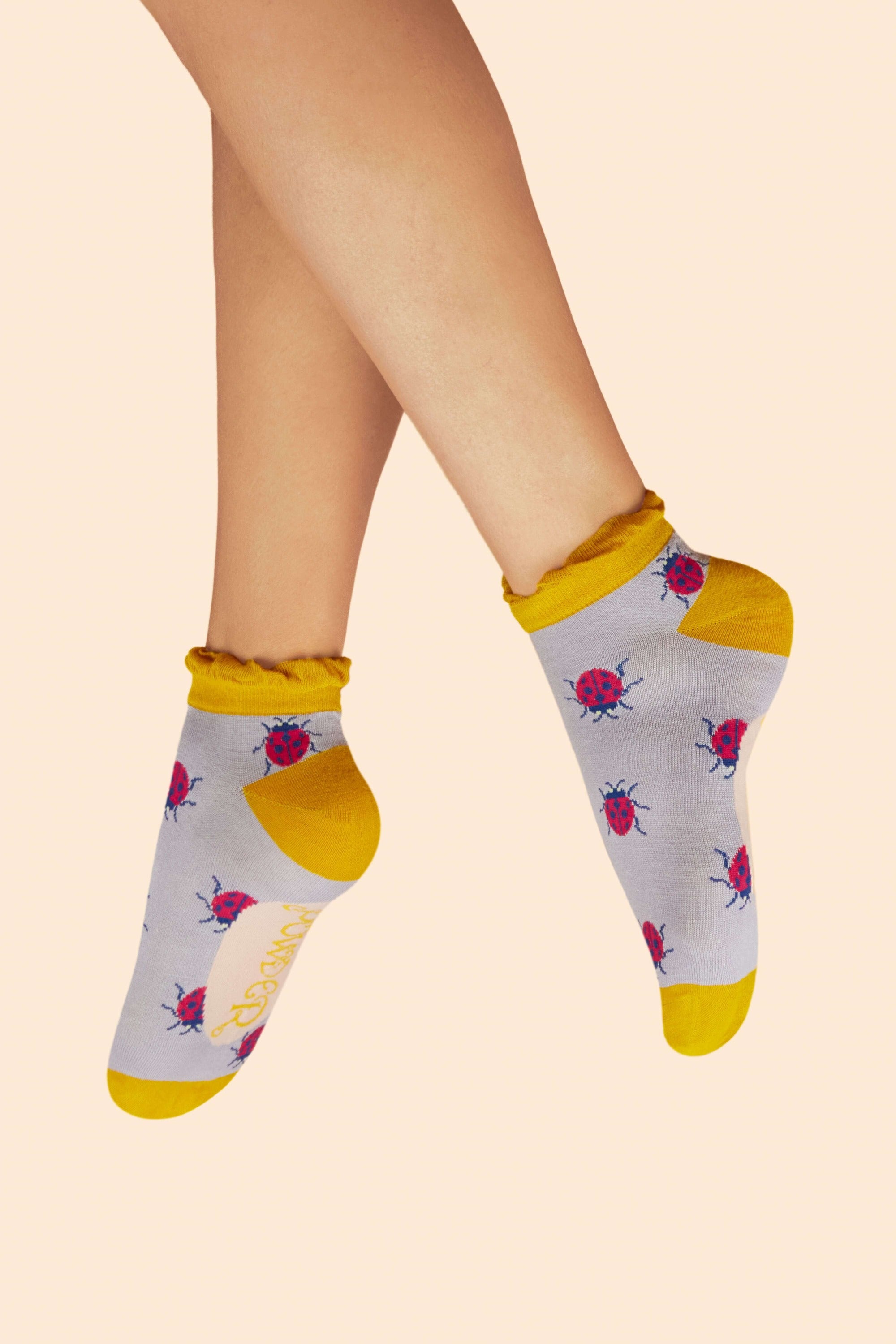 Lovely Ladybirds Ladies Trainer Socks - Lilac