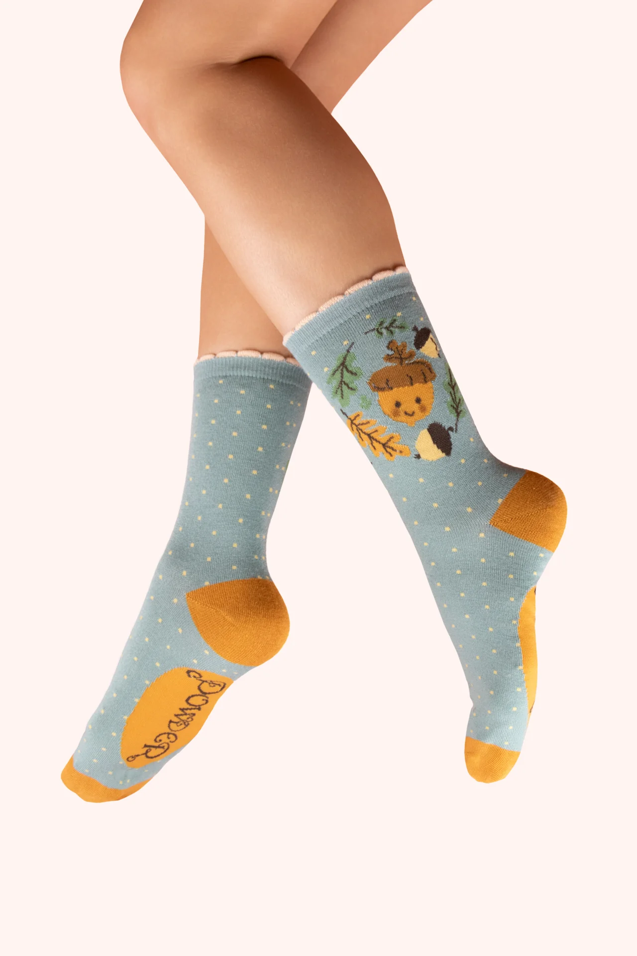 Ankle Socks - Happy Acorn - Ice