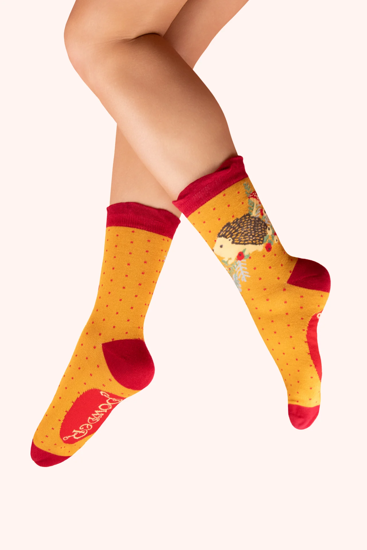 Ankle Socks - Nesting Hedgehog -Mustard