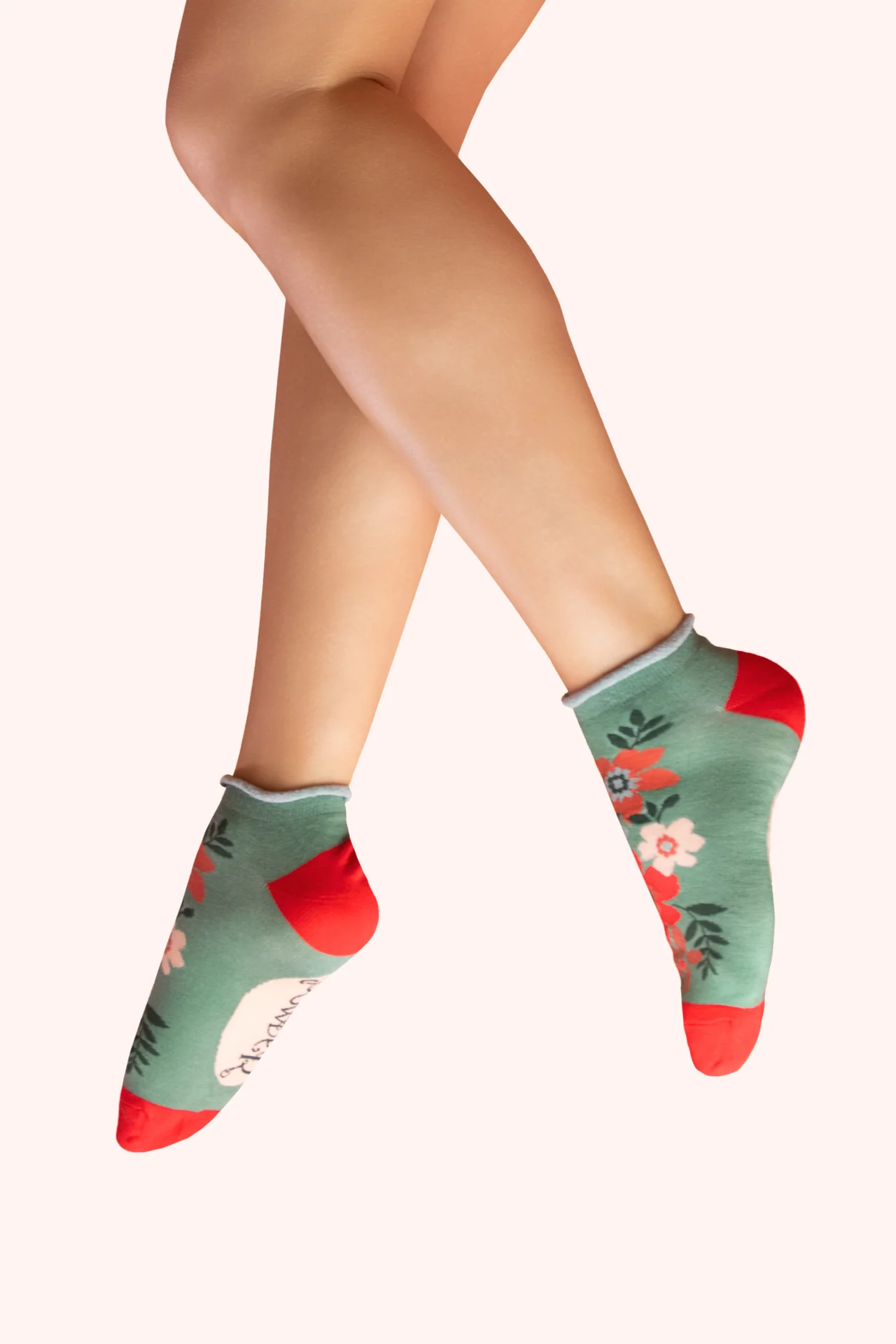 Trainer Socks - Floral Spray - Olive