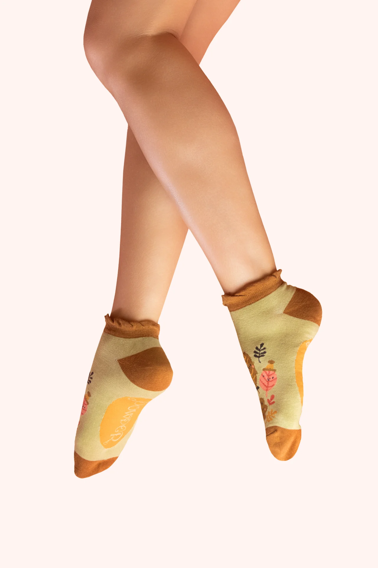 Trainer Socks - Happy Leaves - Sage