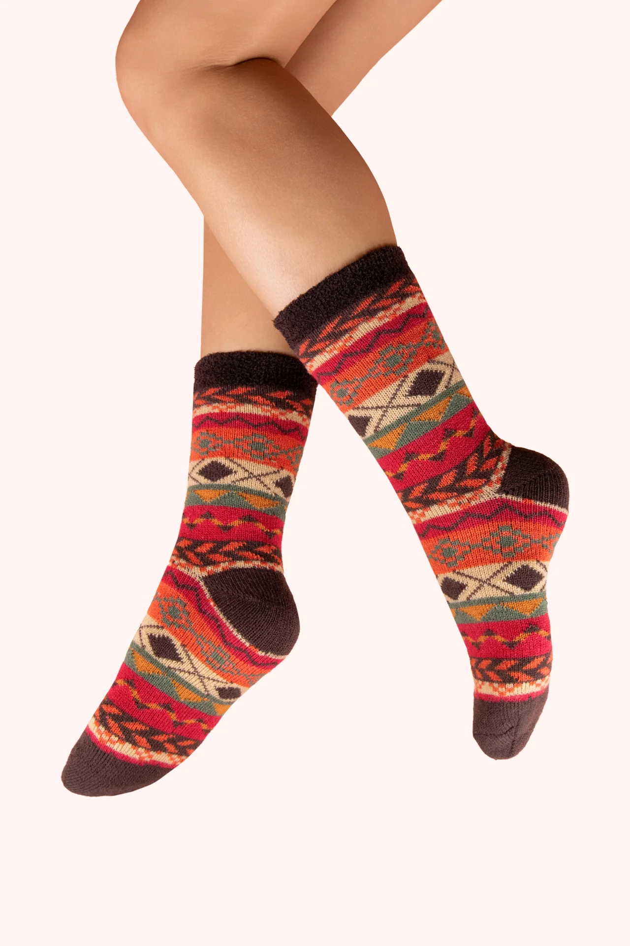 Cosy Socks - Cosy FairIsle Russet -Multicolour