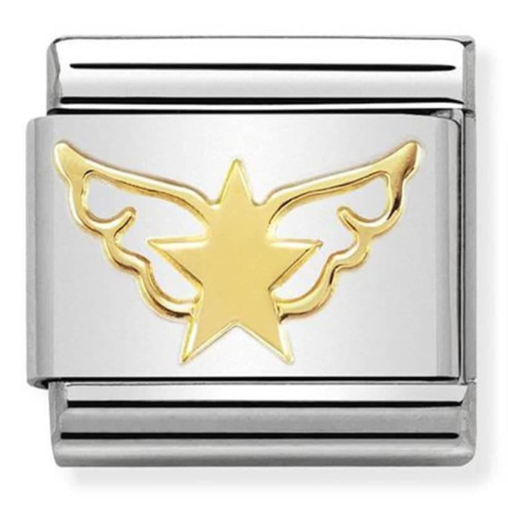Classic 18k Gold & Stainless Steel Star Angel Link