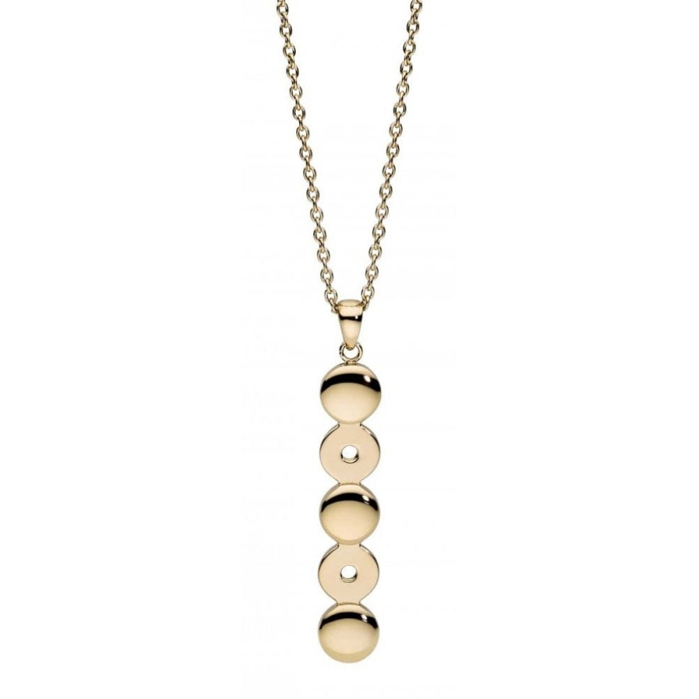 Famosa Gold Plated Five Vertical Circle Pendant Womens Necklace