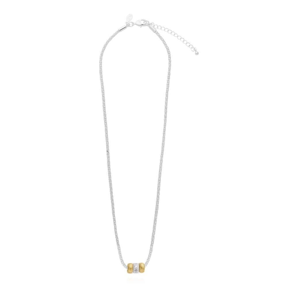 Halo Silver And Gold Charm Necklace