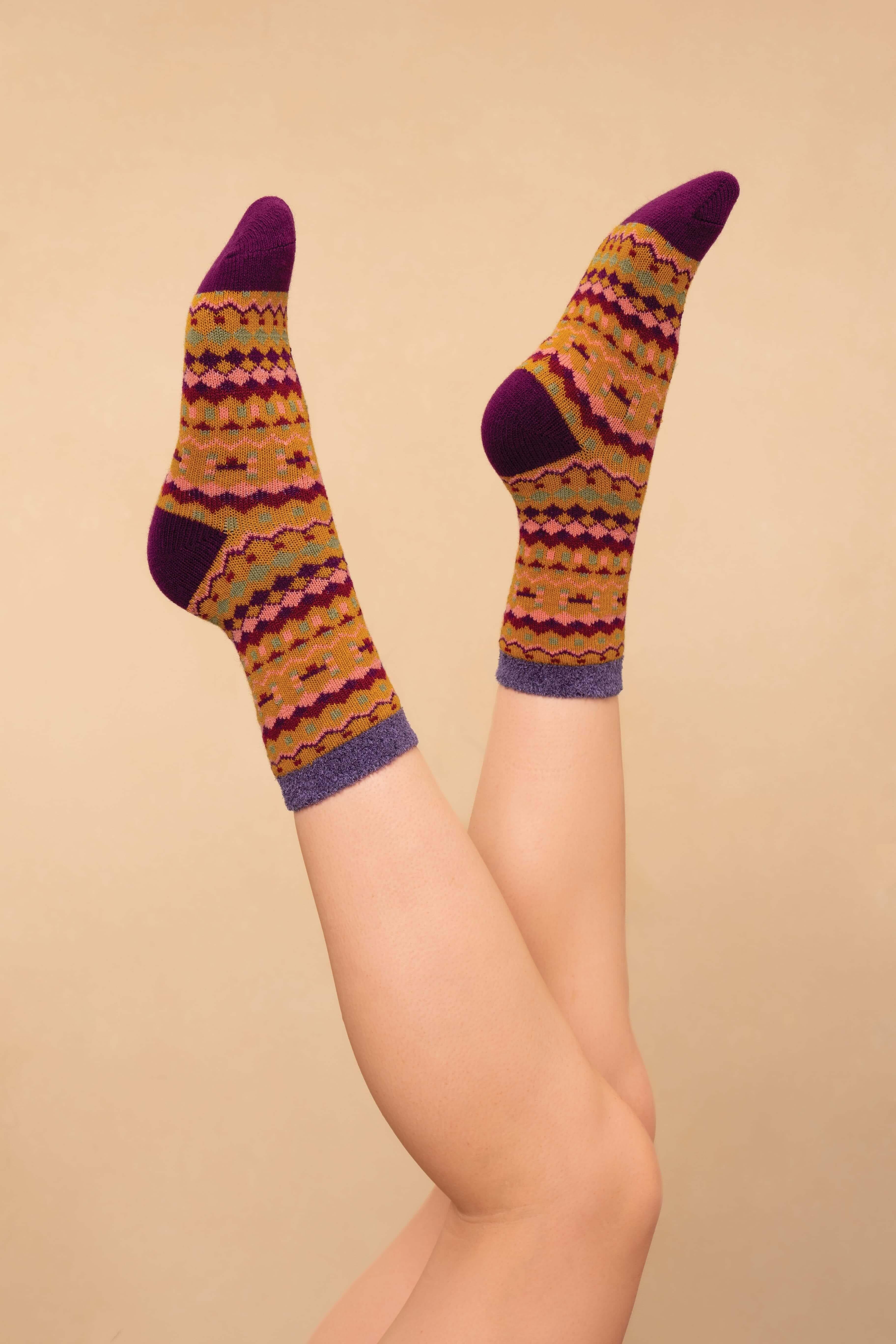 Cosy Socks - Multi Stripe Mustard