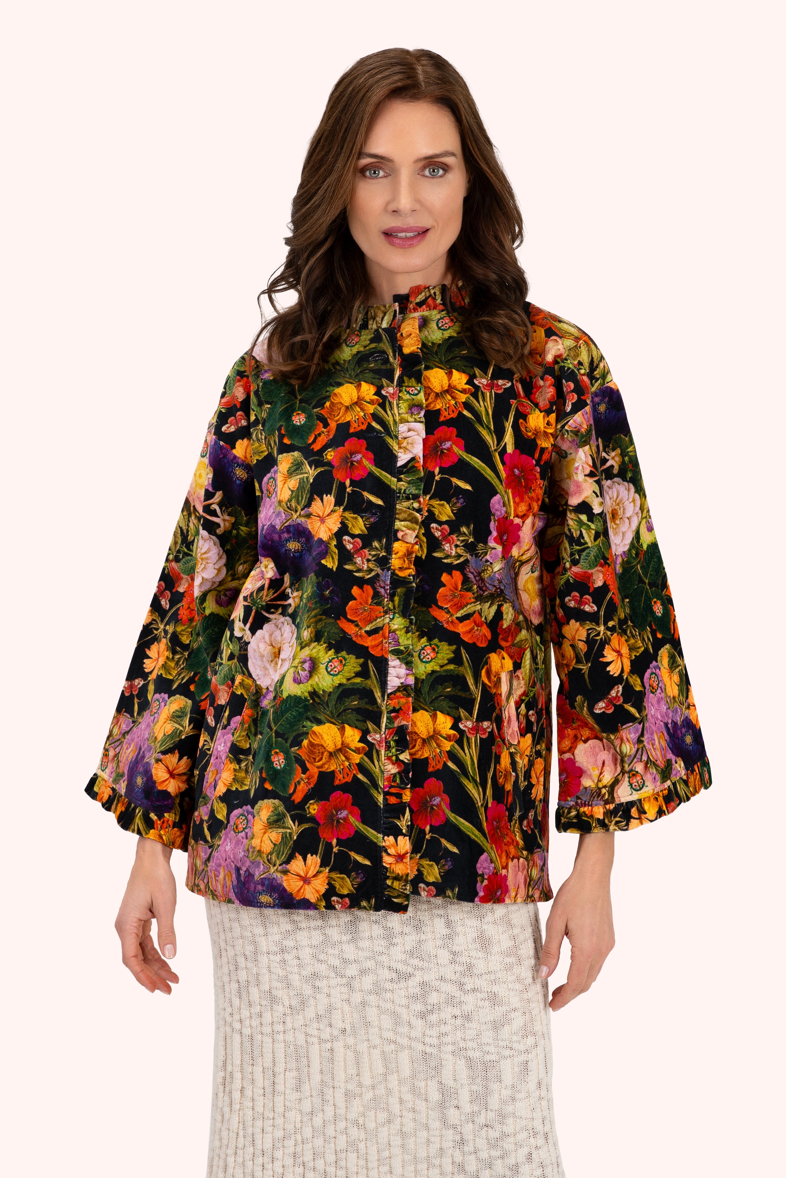 Velvet Jacket - Midnight Posy