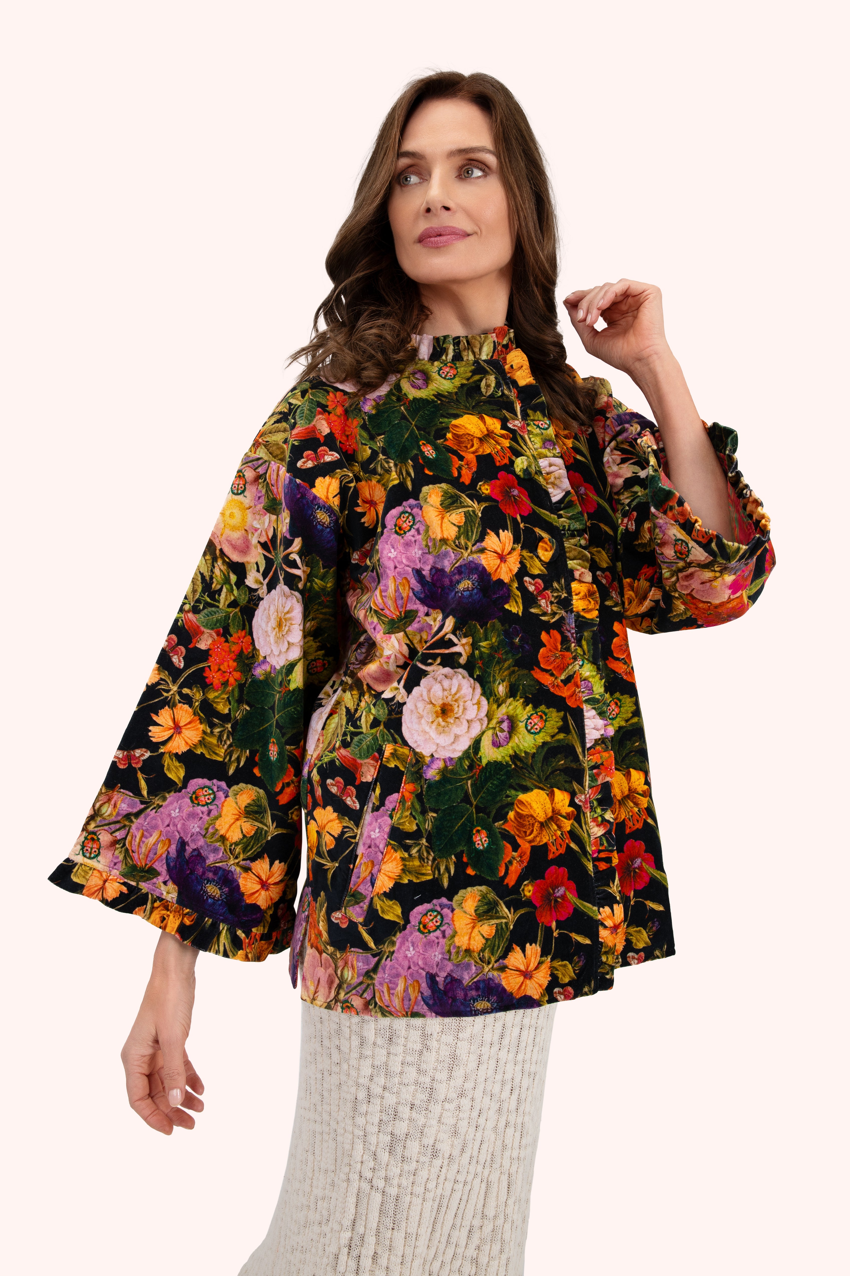 Velvet Jacket - Midnight Posy