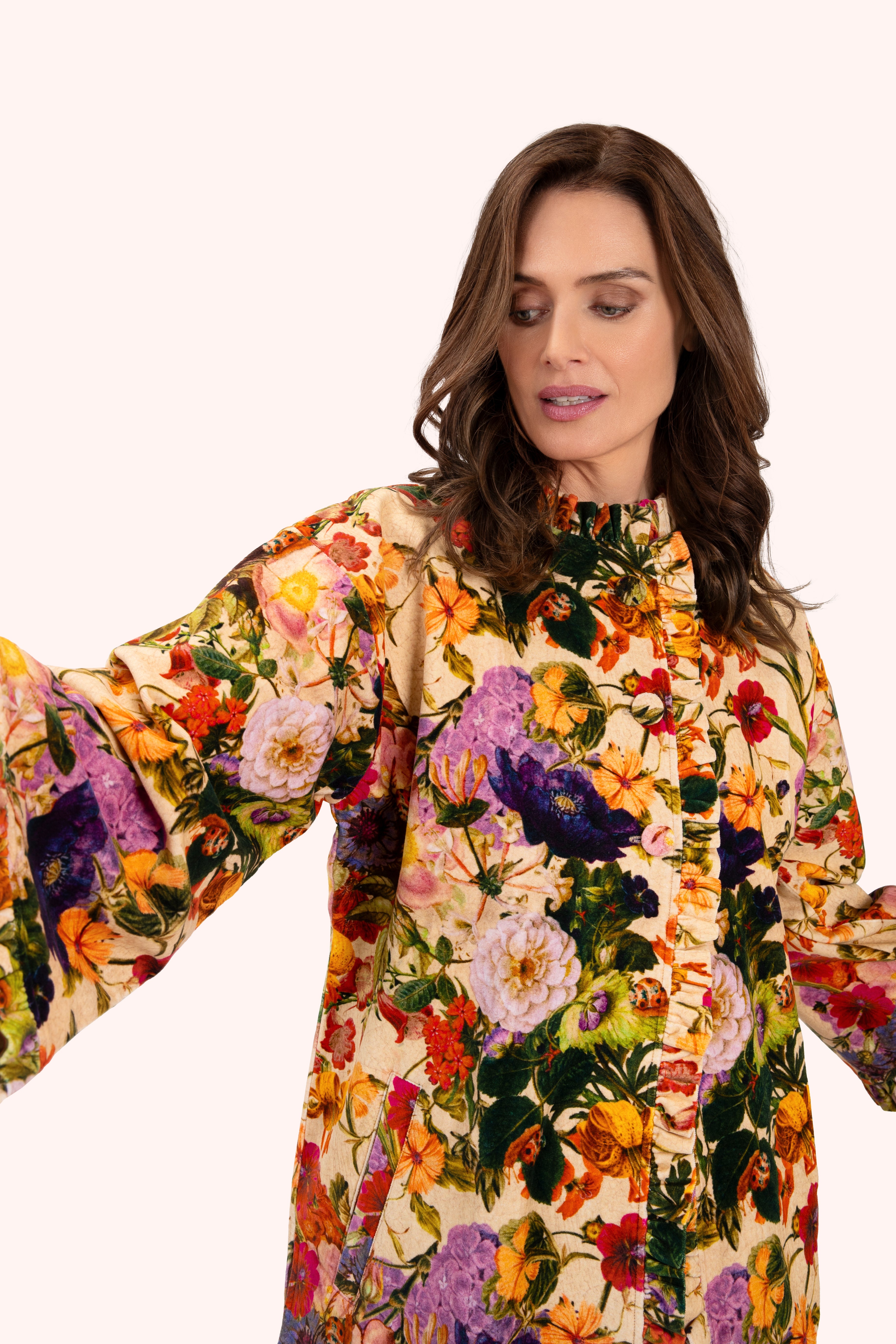 Velvet Jacket - Cream Posy
