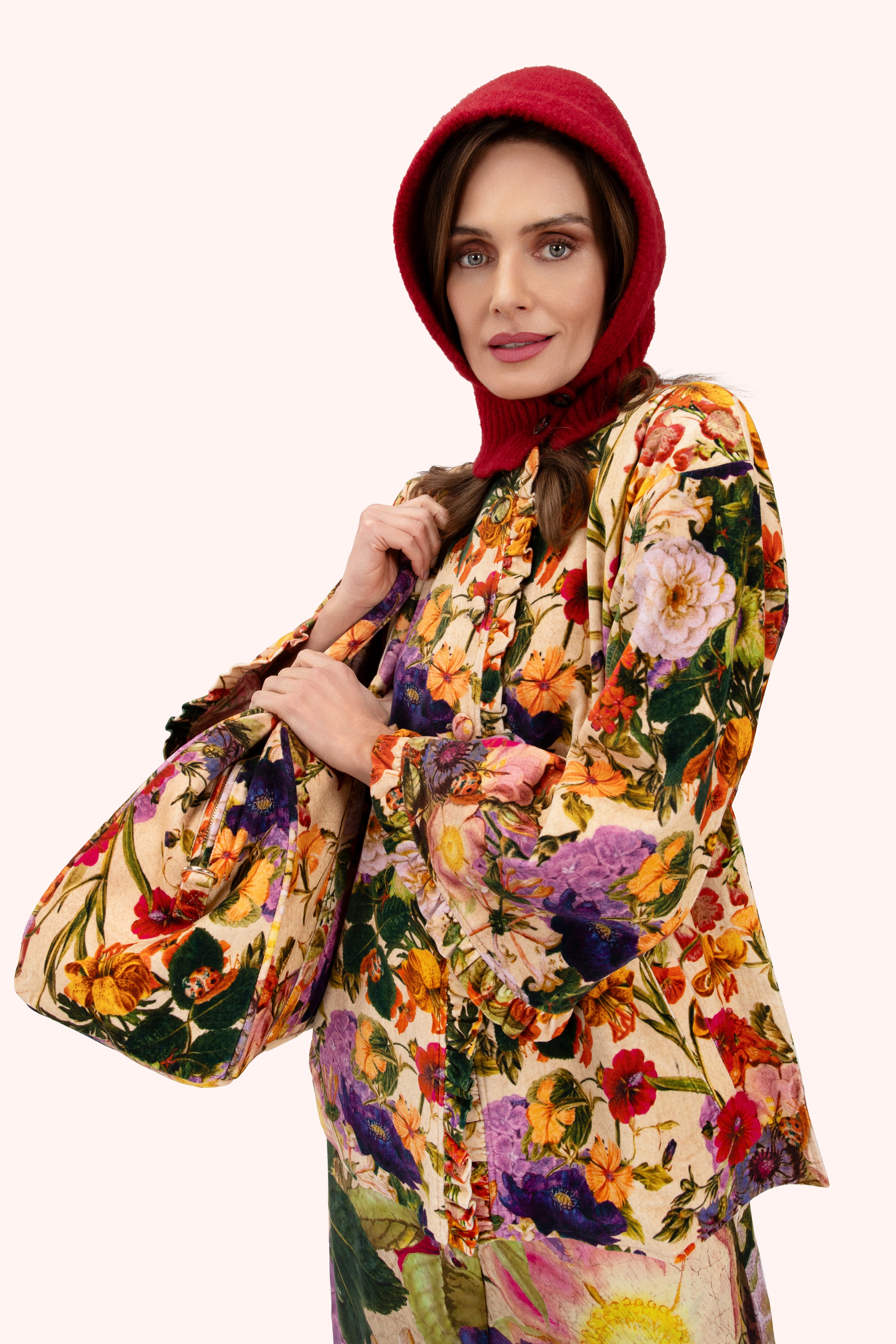 Velvet Jacket - Cream Posy