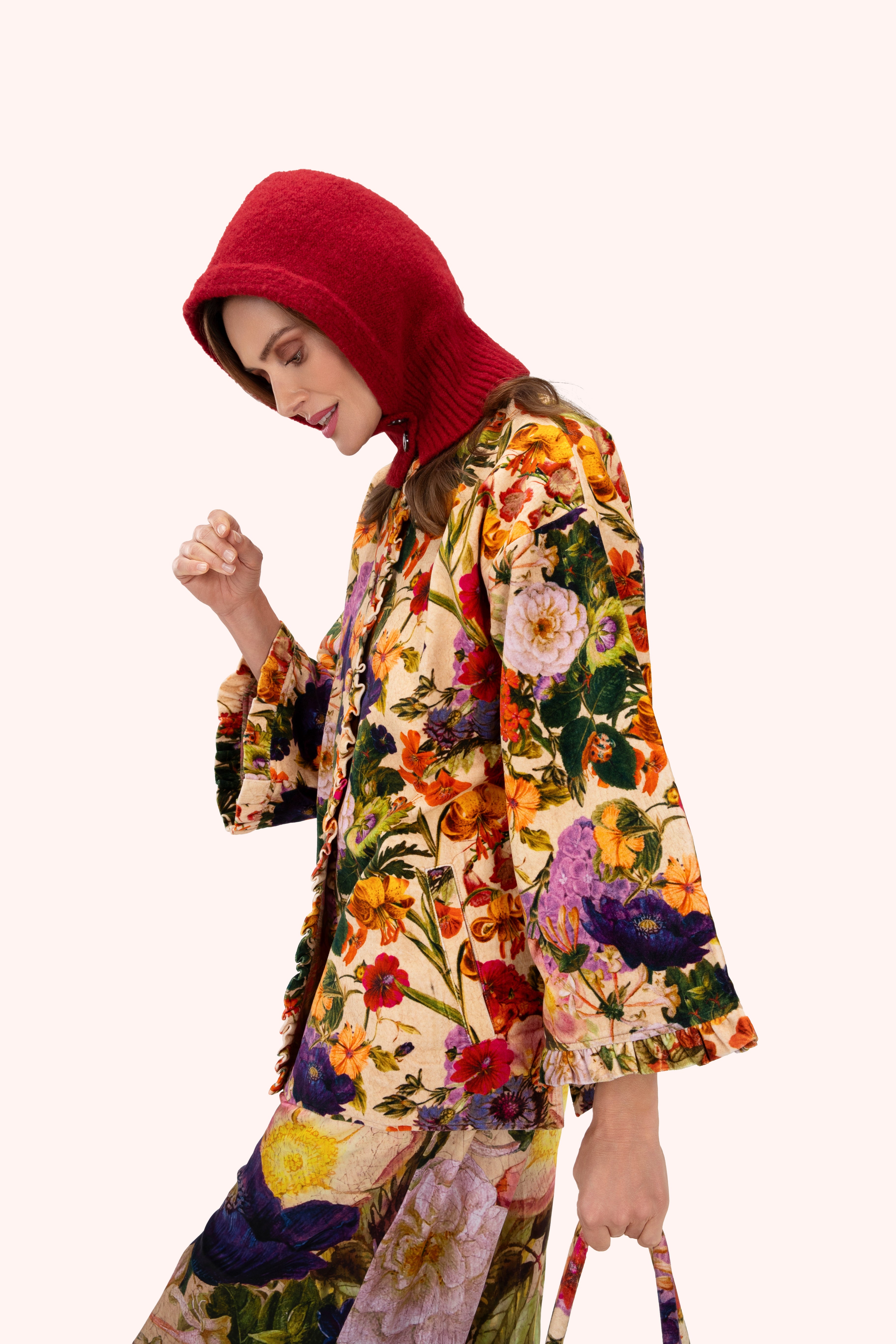 Velvet Jacket - Cream Posy