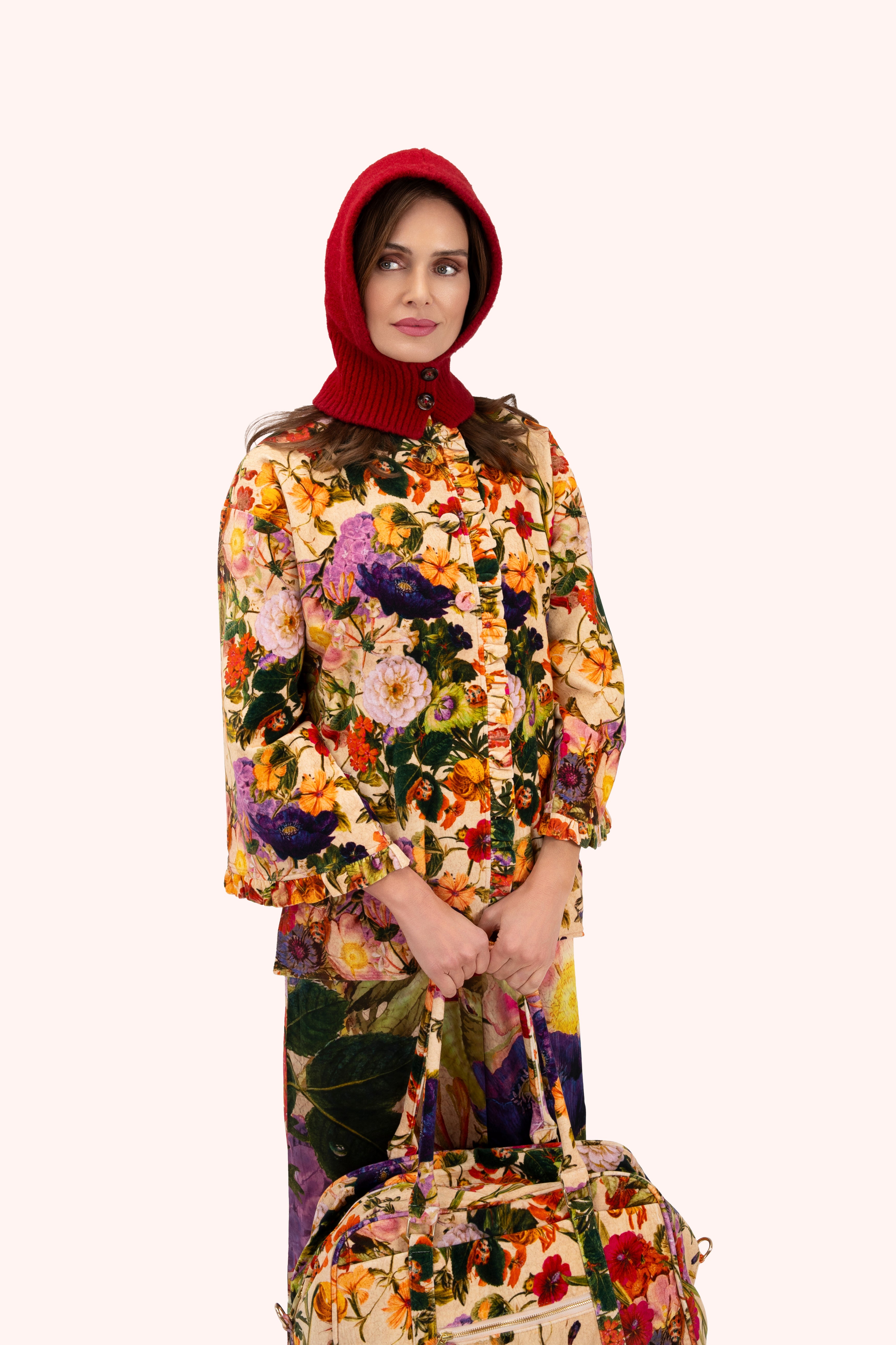 Velvet Jacket - Cream Posy