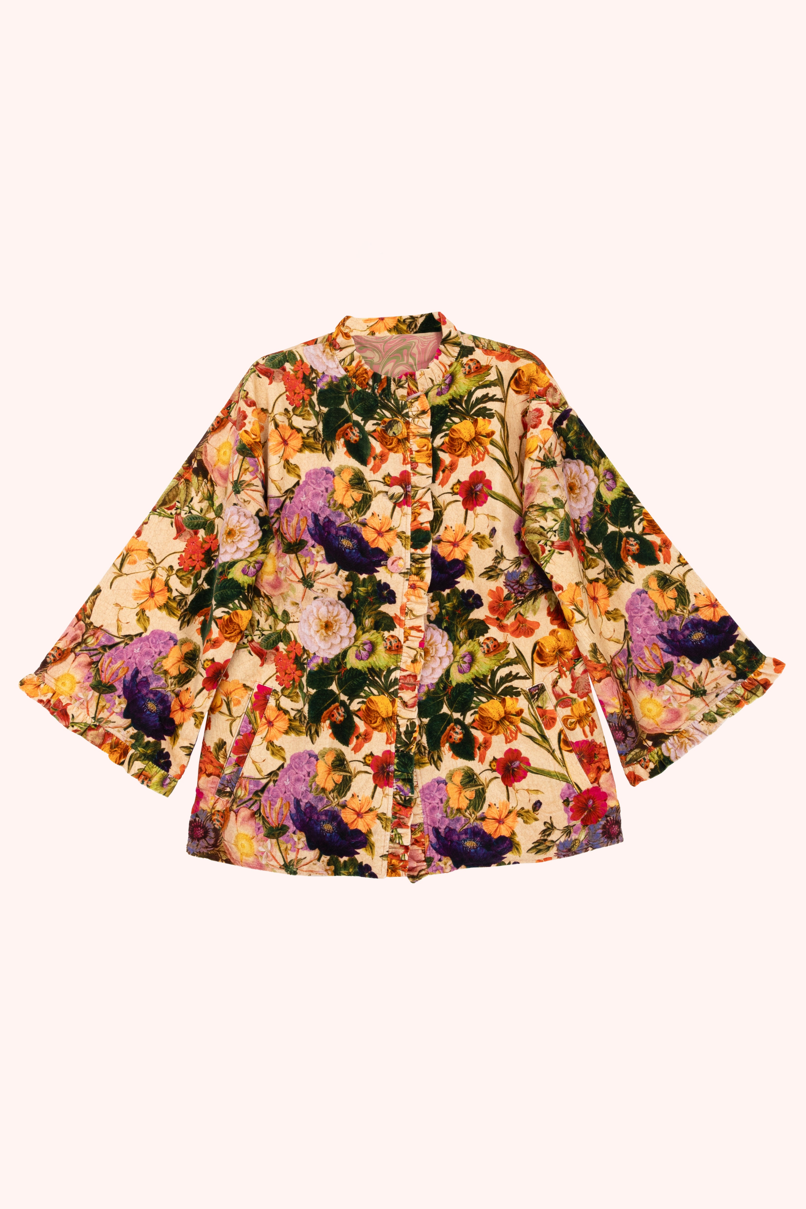 Velvet Jacket - Cream Posy