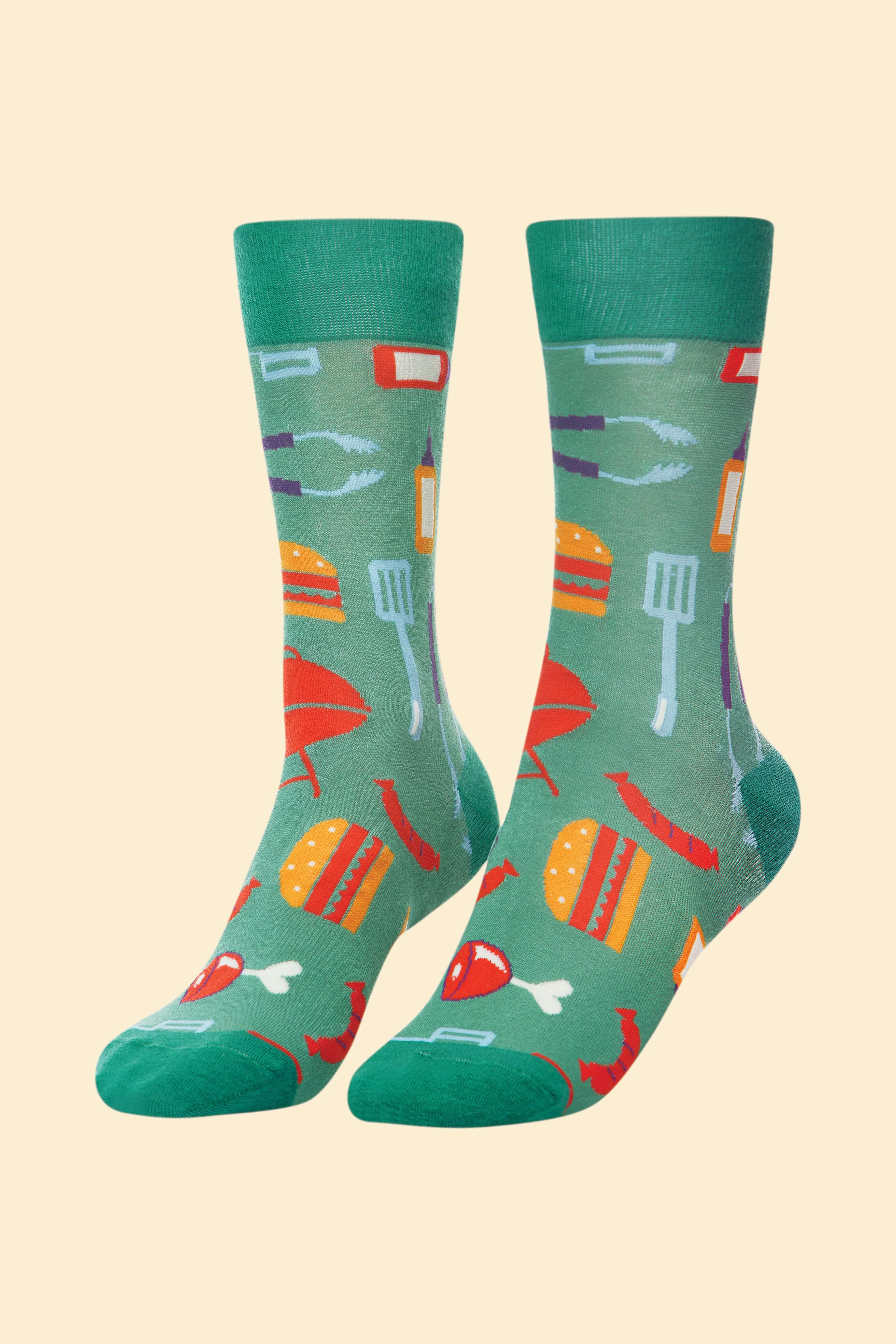 Men's BBQ Buddy Socks - Sage