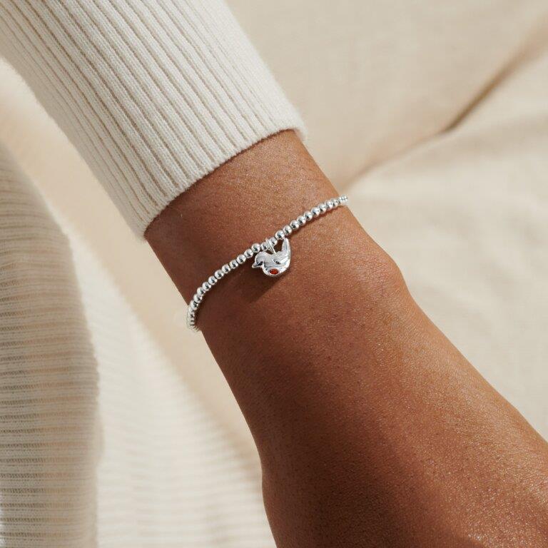 Christmas Cracker 'Christmas Robin' Silver Plated Bracelet