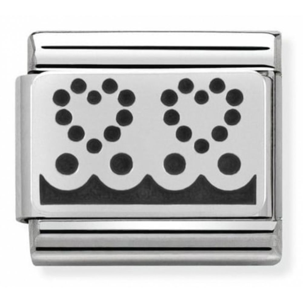 Classic LACE Plot Hearts In Stainless Steel & Silver 925 Charm