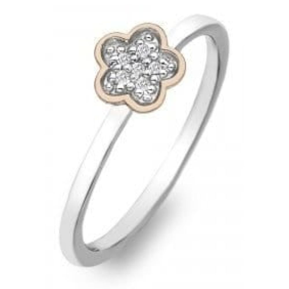 Stargazer Flower Ring with Rose Gold Flower