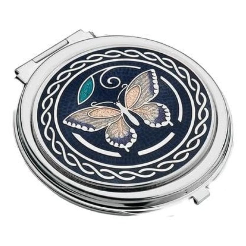 Purple Butterfly Compact Mirror