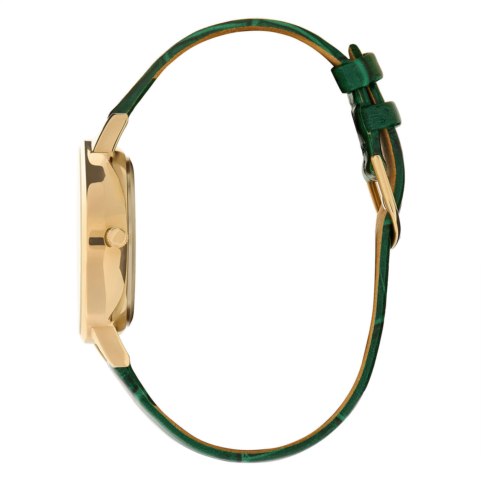 Regal Multifunction Gold & Forest Green Leather Strap Watch