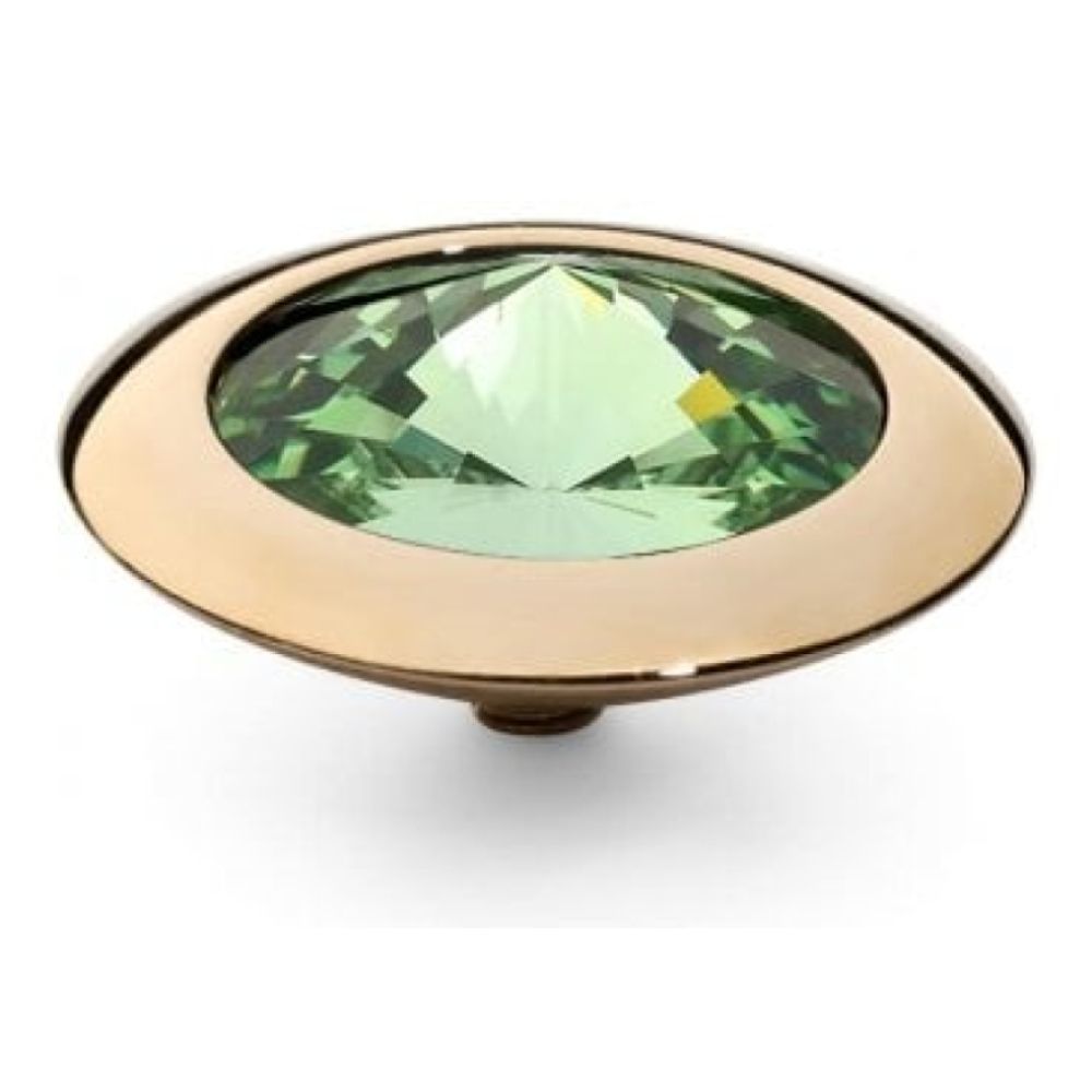 Famosa Gold 16mm Tondo Ring Top Peridot