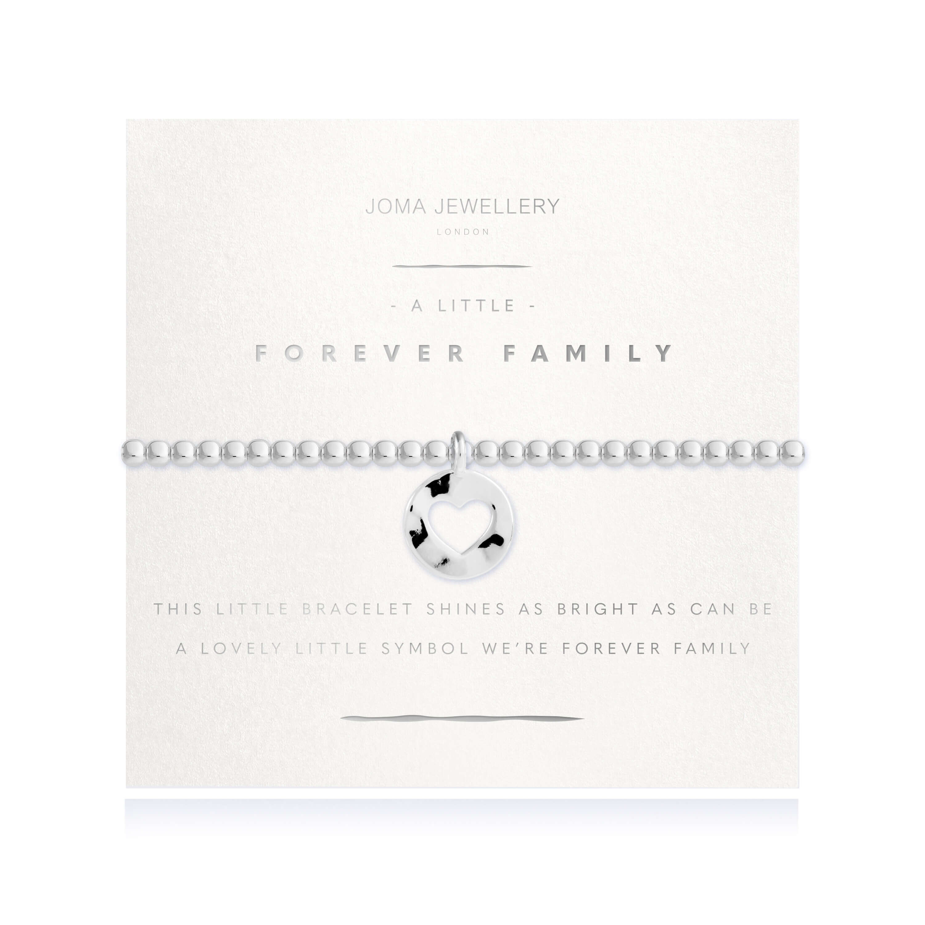 Radiance A Littles | Forever Family | Silver | Bracelet (Lightly Hammered)| 17.5cm Stretch (Softly Hammered)