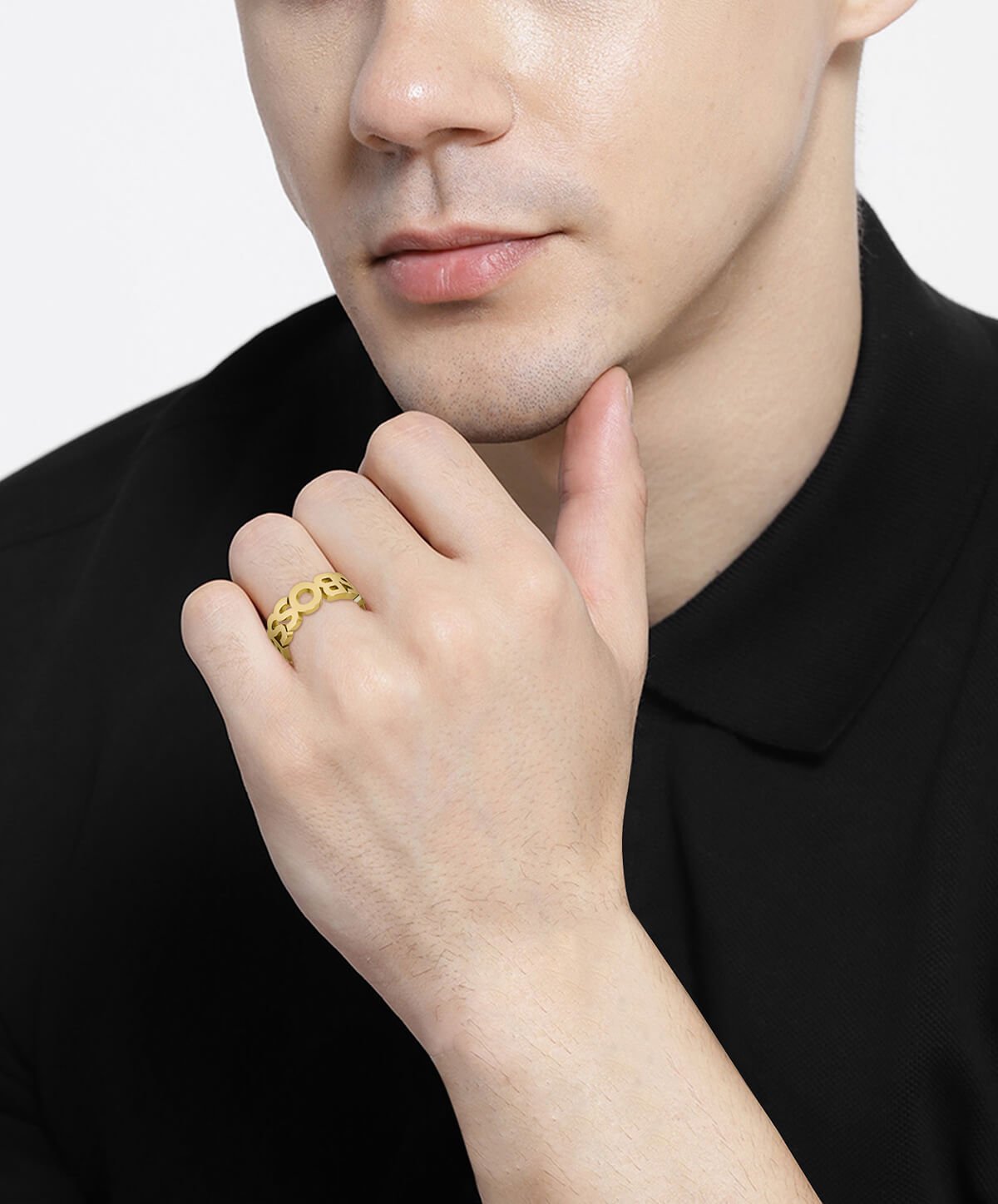 Kassy Gold IP Gents Ring
