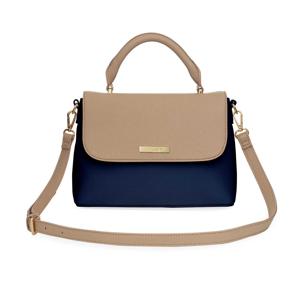 Talia Two Tone Messenger Bag | Navy and Caramel