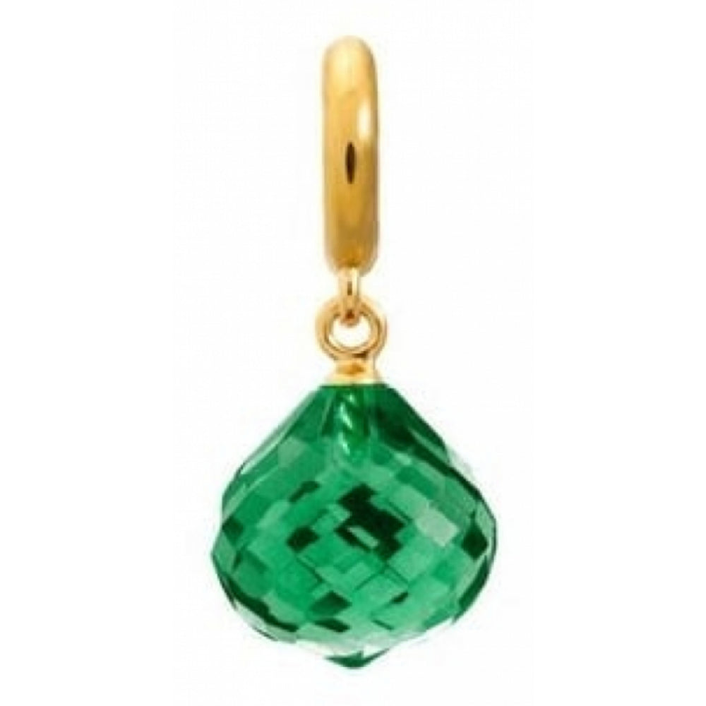 Green Stone Drop Charm
