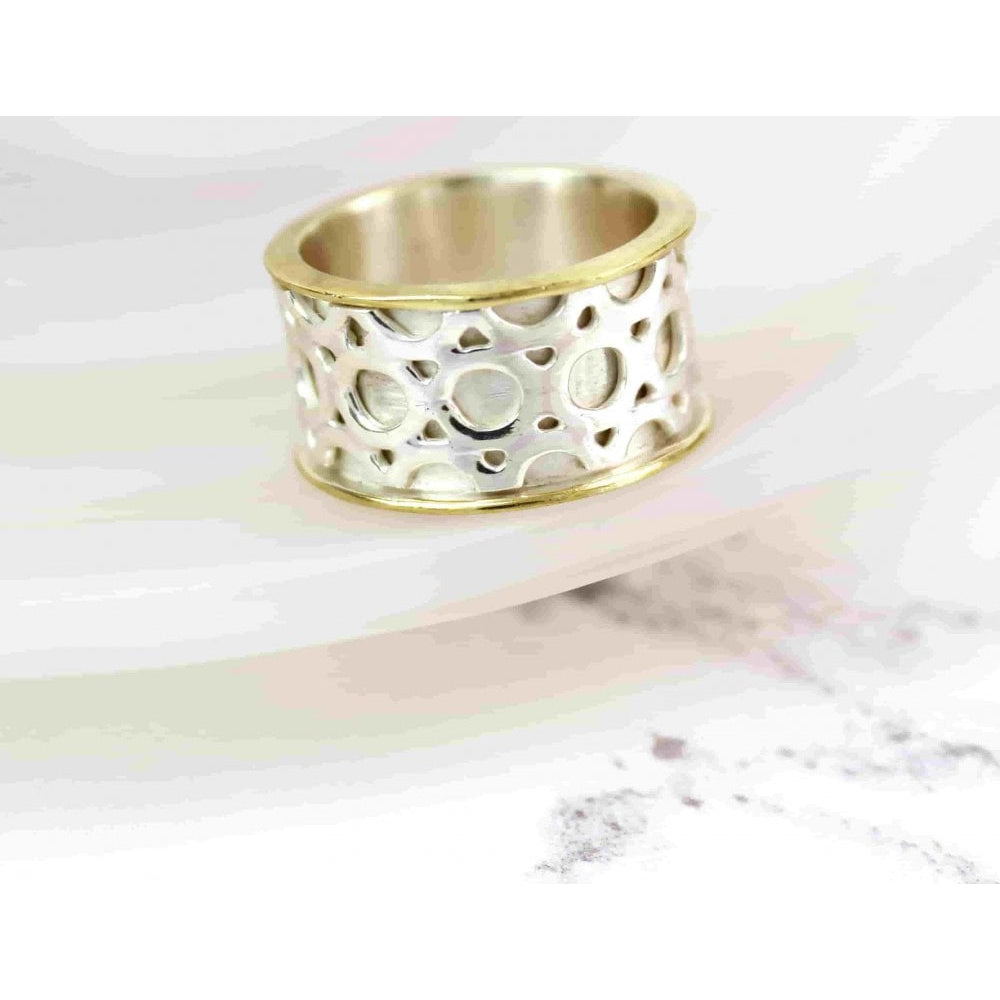 Circles Pattern Silver Spinning Ring
