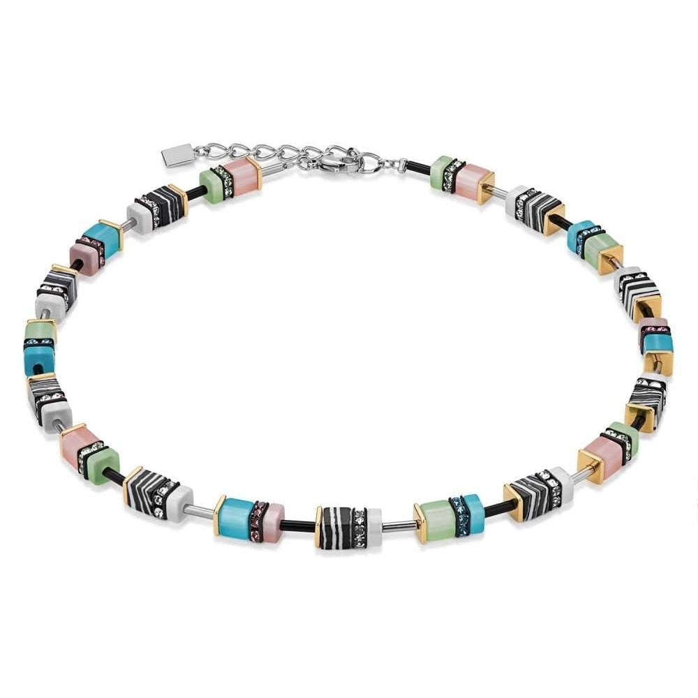 Multicolour Pastel Geo Cube Necklace