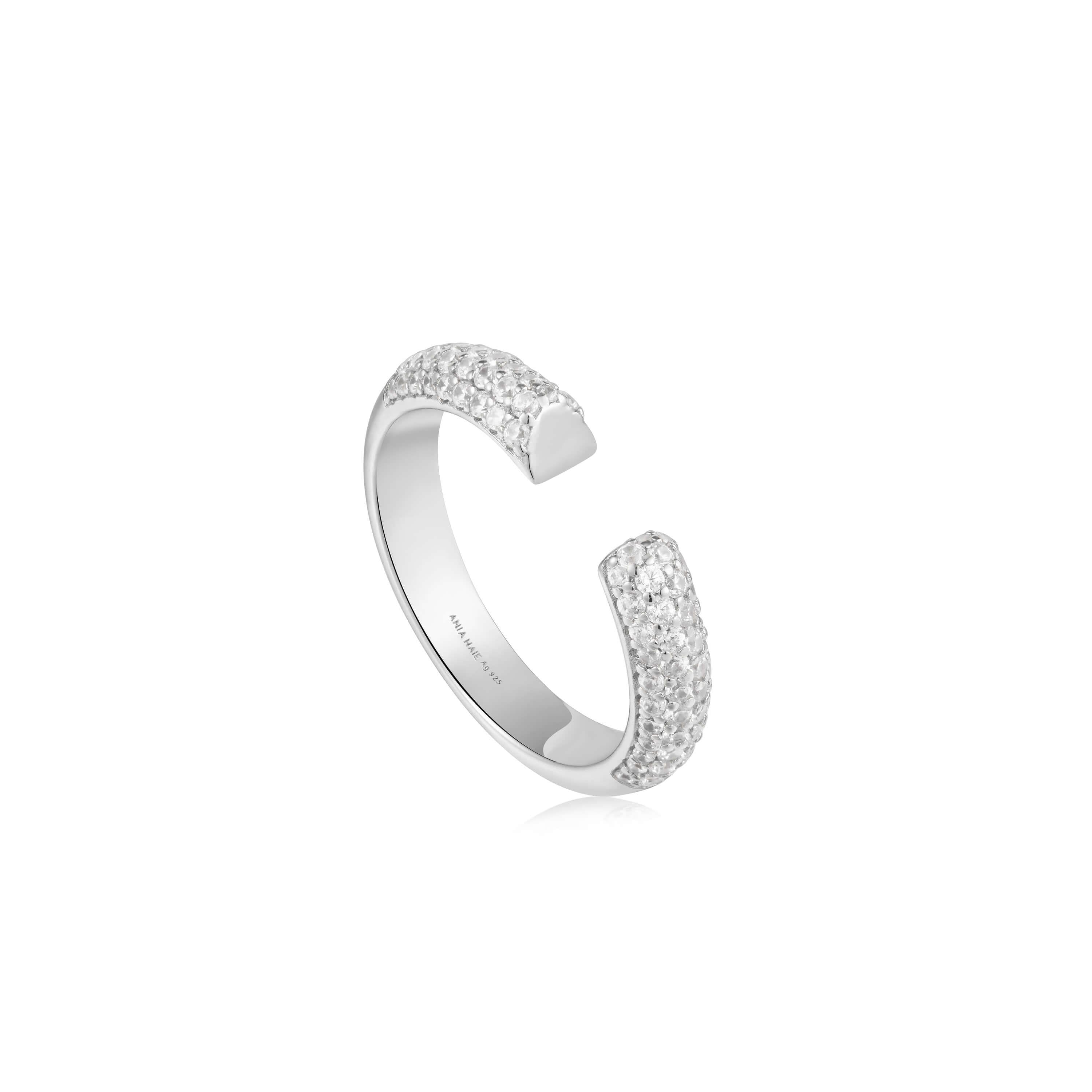 Silver Pave Adjustable Ring