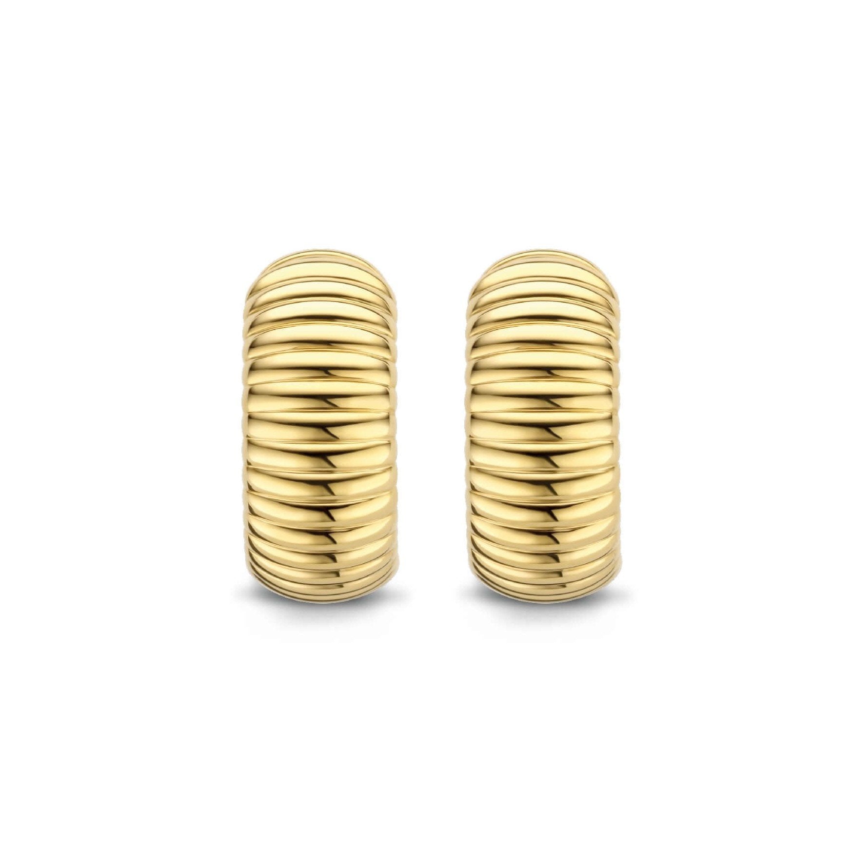 Two Tone Rib Hoop Earrings