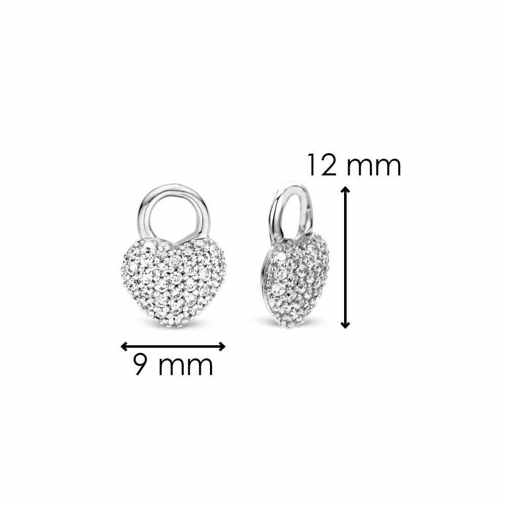 CZ Heart Silver Ear Charm