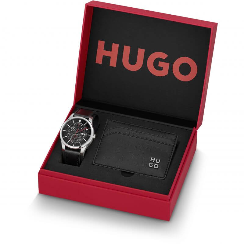 #Real Black Watch & Card Holder Gift Set