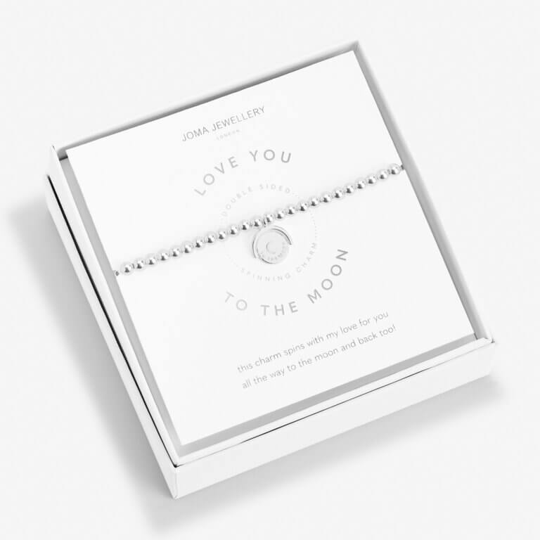 Spinning Boxed A Littles | Love You To The Moon | Silver | Bracelet | 17.5cm Stretch