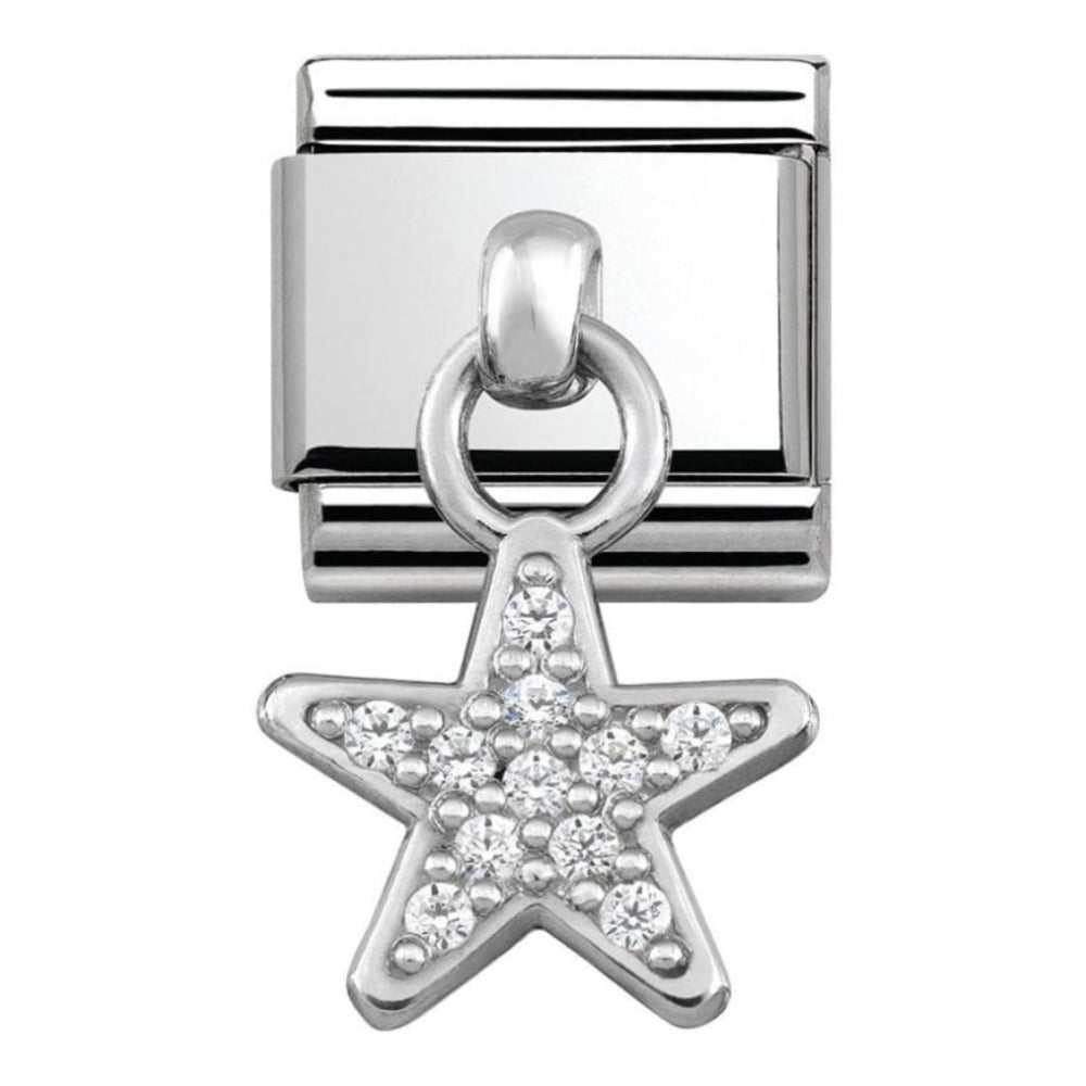 Classic Pave CZ Star Charm Link