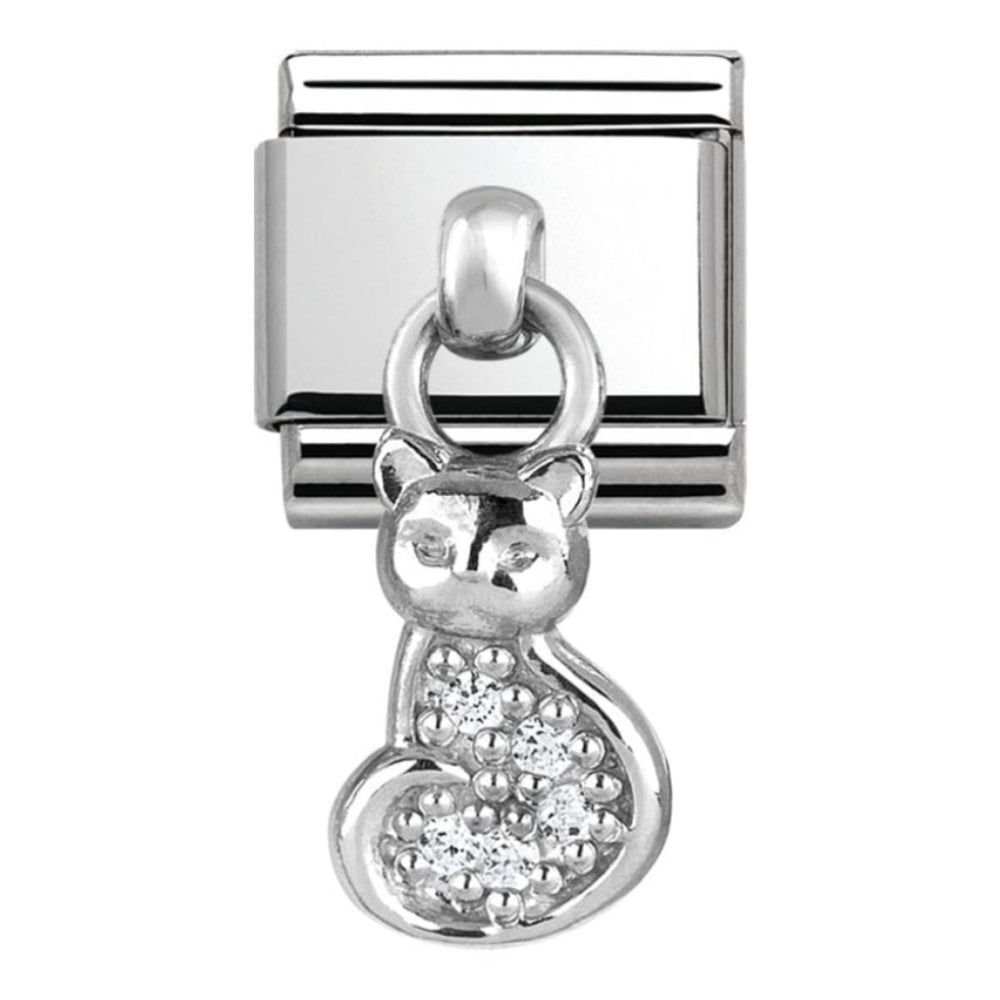 Classic CZ Cat Charm Link