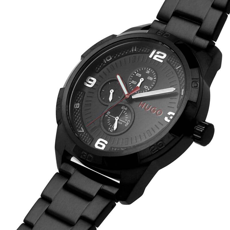 #GRIP Black Dial Black IP Bracelet Strap Gents Watch