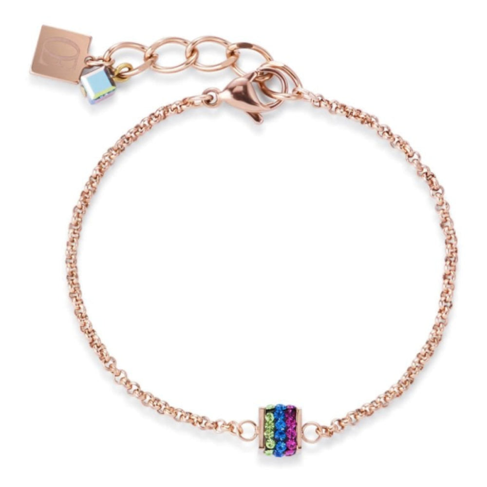 Multicolour Cube Pendant Bracelet